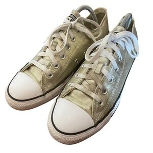 Converse Chuck Taylor All Star Low Top Unisex Gold Metallic Sneakers 10W 8M